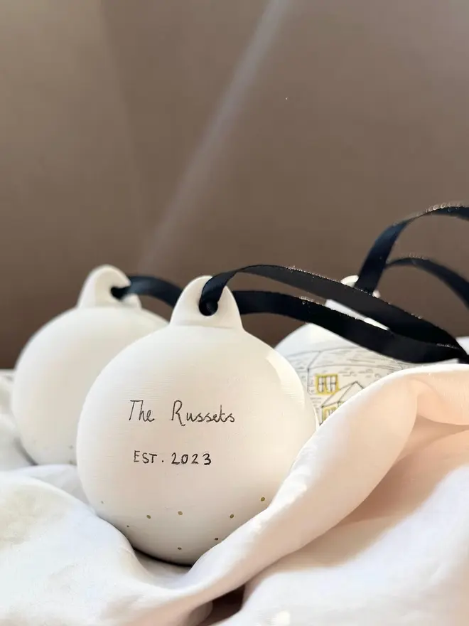 Bespoke Illustrated Ceramic Bauble