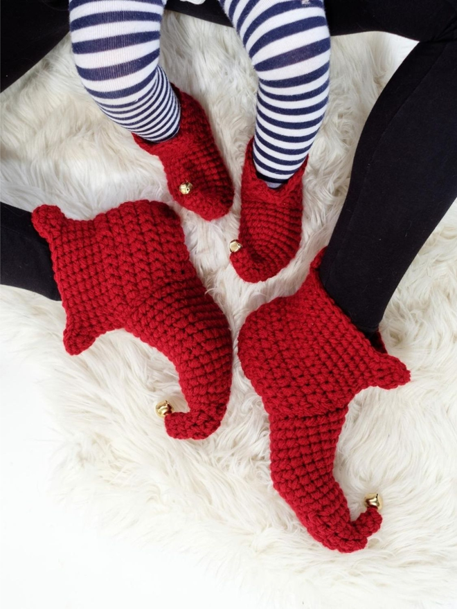 Crocheted Christmas Elf Boots