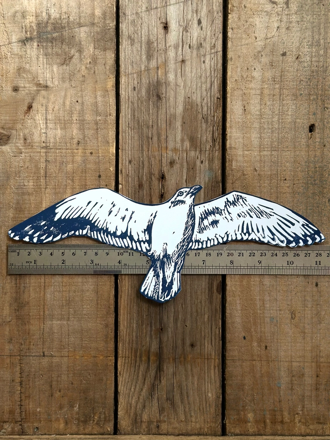 'Swooping Seagulls Of Joy' Hand Printed Bird Linocut Garland