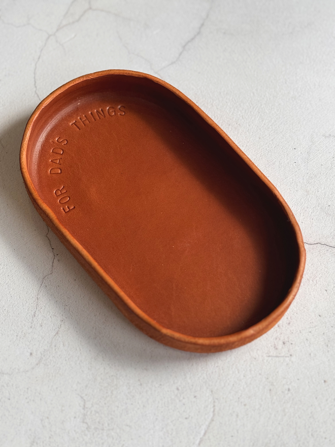 Personalised Tan Leather Tray