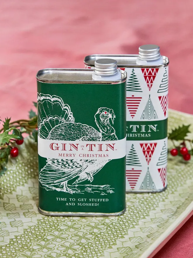 'Time To Get Stuffed And Sloshed' Christmas Gin Tin