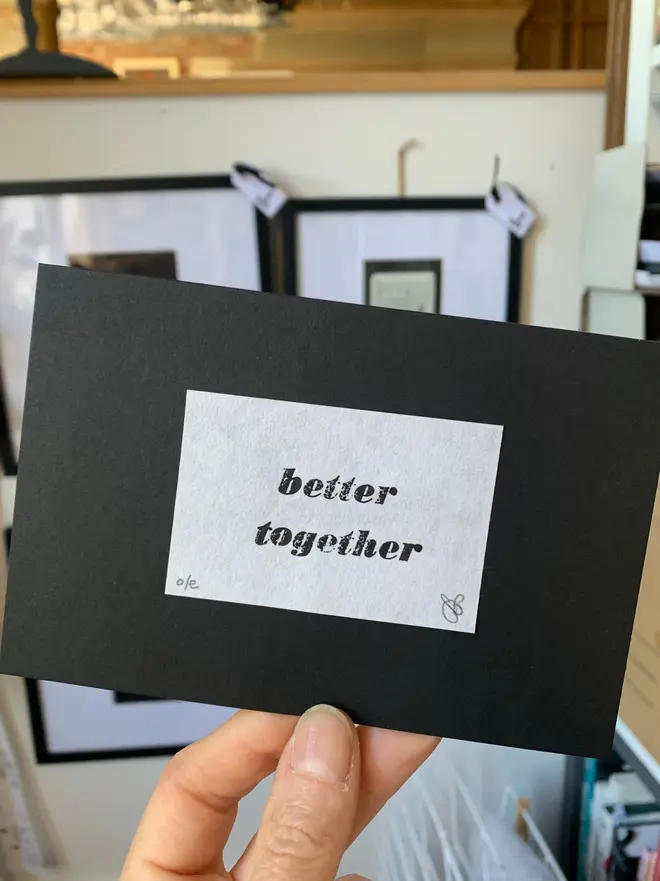 better together letterpress print susan bradley