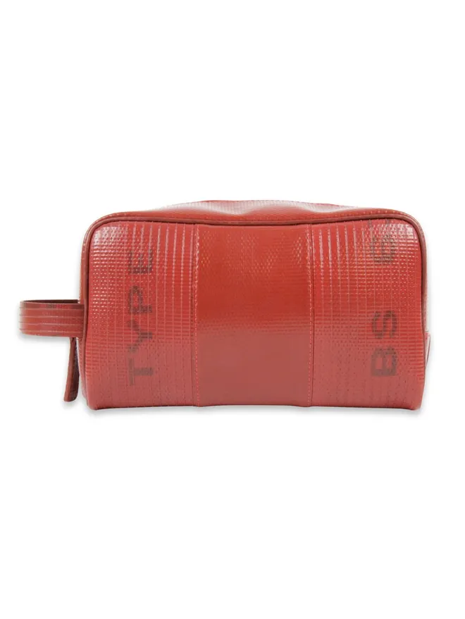 Personalised Fire-Hose Large Wash Bag, a colourful fire hose wash bag sitting on a plain white surface. 
