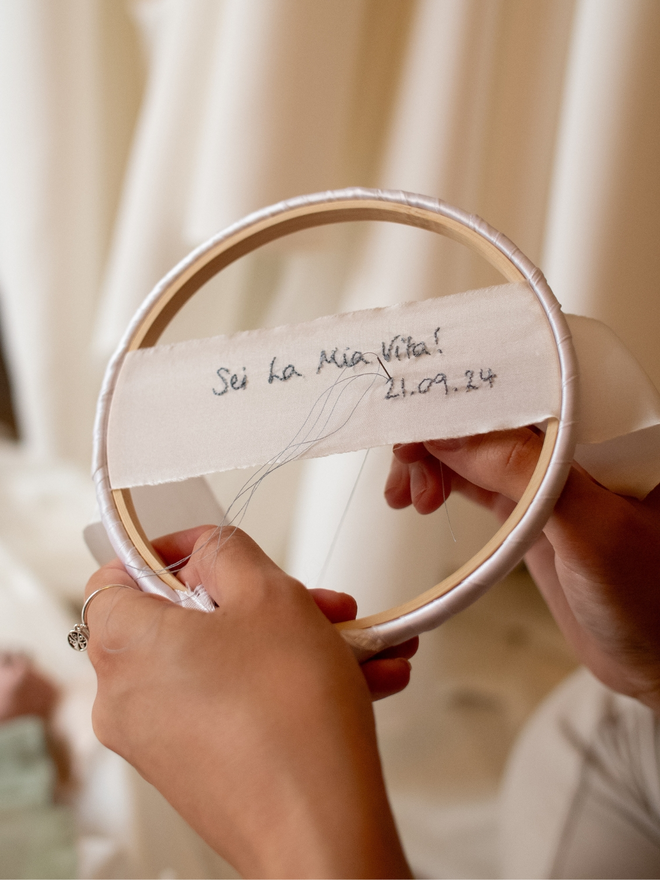 Personalised Handwriting Silk Wedding Bouquet Ribbon