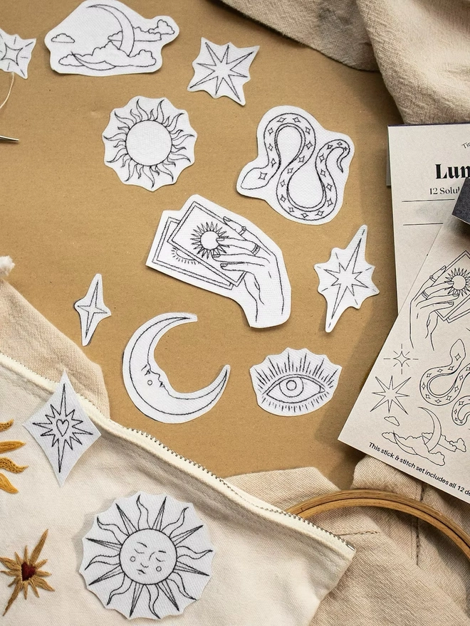 Lunar Magic Stick & Stitch Soluble Embroidery Transfer Set
