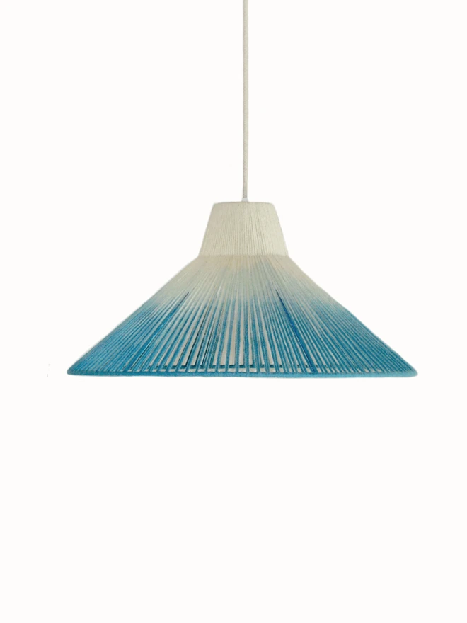 Fan Aqua Dip Dyed pendant lampshade
