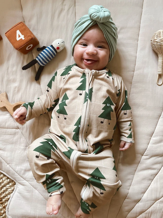 Christmas Dancing Tree Organic Sleepsuit Romper