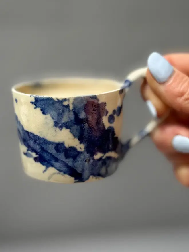 Cobalt Blue Splatter Espresso Cups