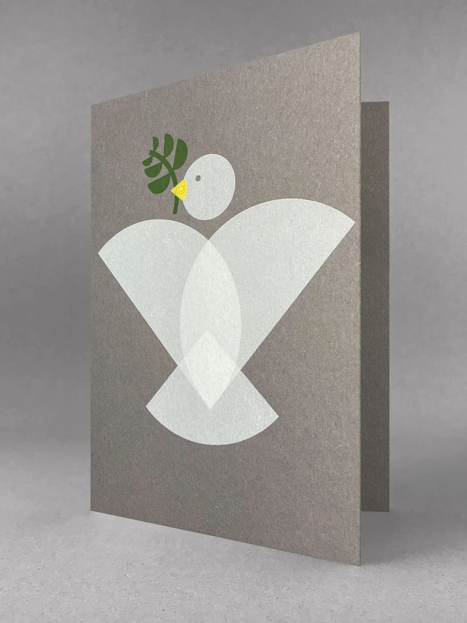 geometric screen print dove card