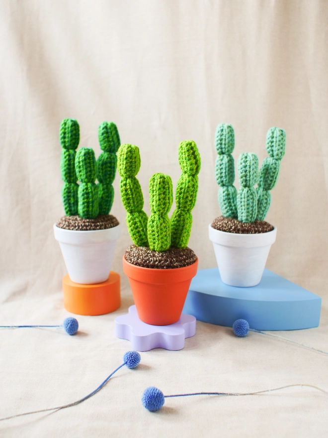 crochet cactus in terracotta pot