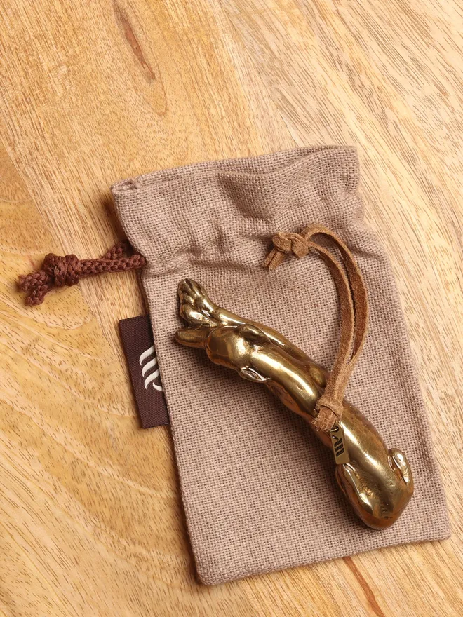 metal dog hanging ornament with gift bag
