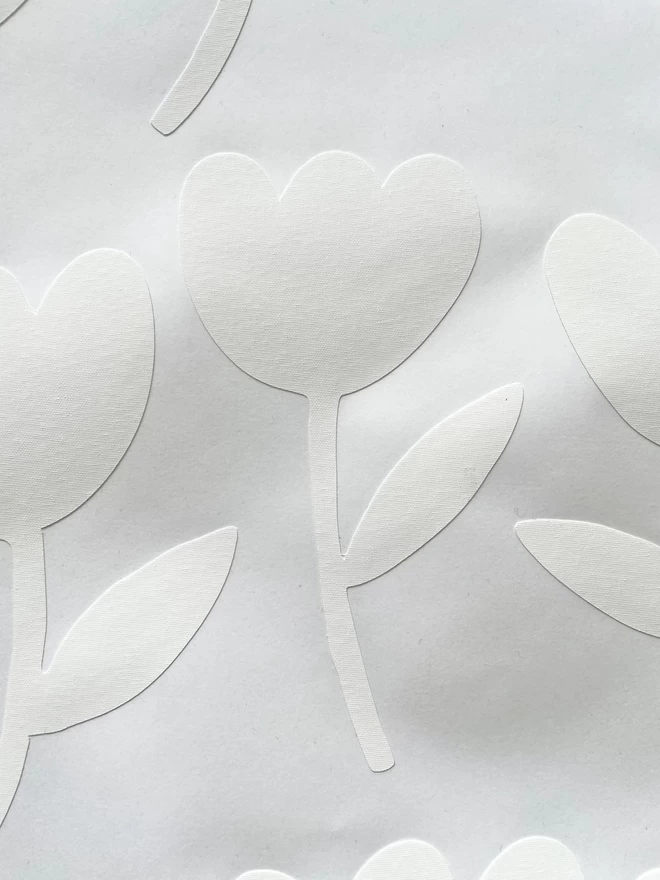 White Tulip Flower Wall Stickers on Sheet Close Up