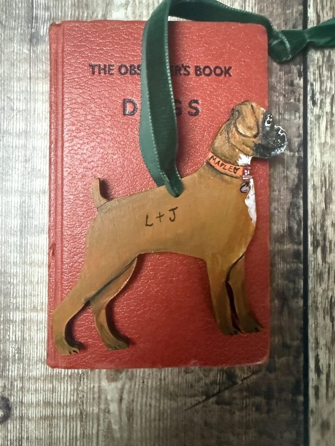 Dog Wedding Engagement Announcement Keepsake handpainted 