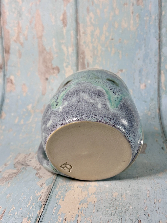 Green and Purple Christmas Snow Globe Mug