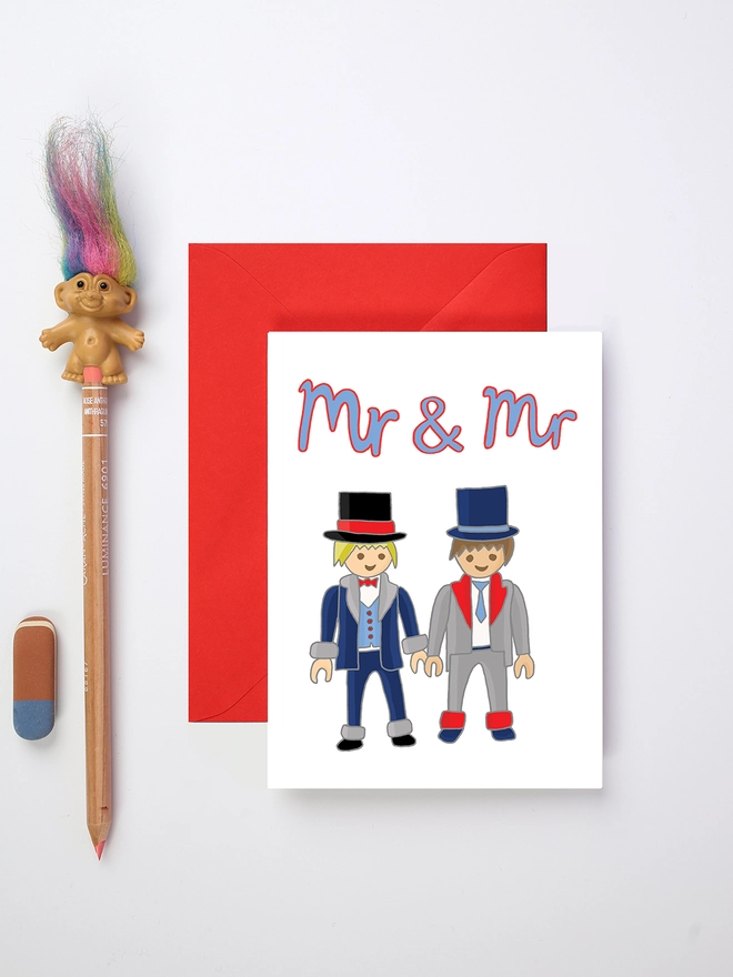 Quirky LGBTQ+ Wedding Card For Mr and Mr