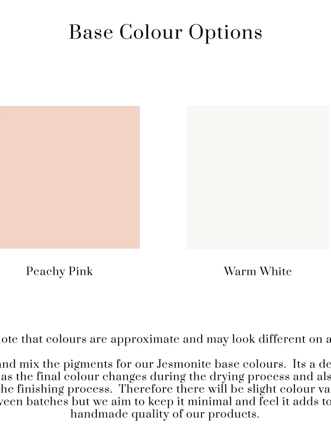 An image showing the base colour options.