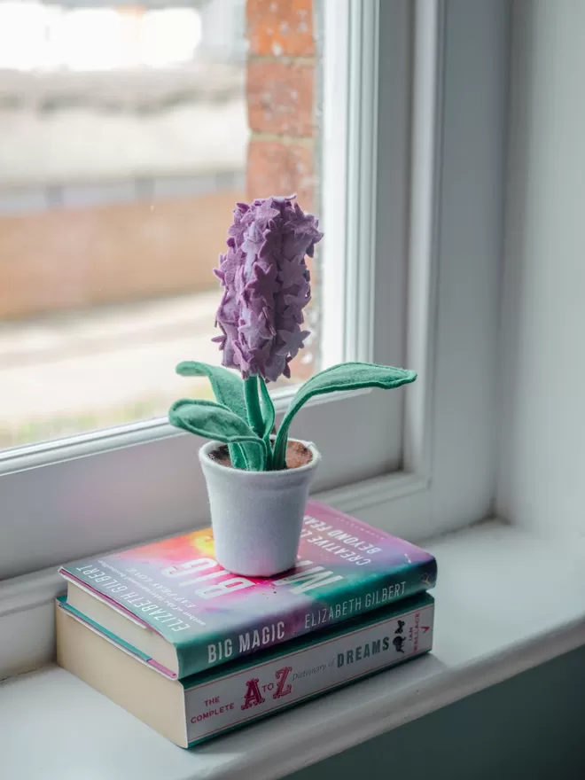 Little Egg lilac Felt Faux Hyacinth Plant.