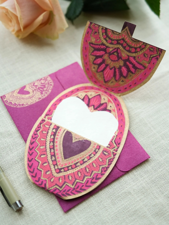 Heart of feathers greeting card