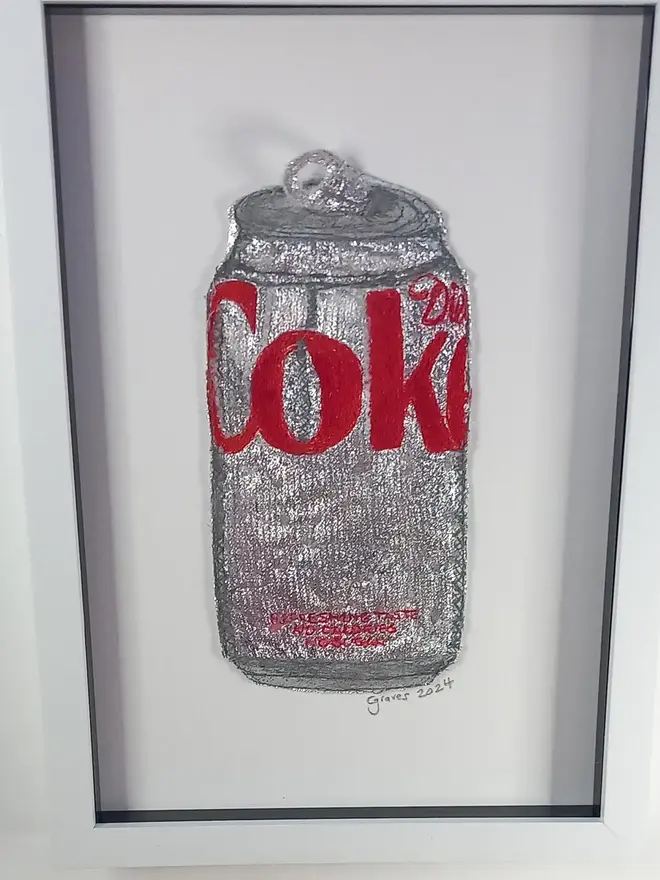 Diet Coke Can Embroidery Wall Art