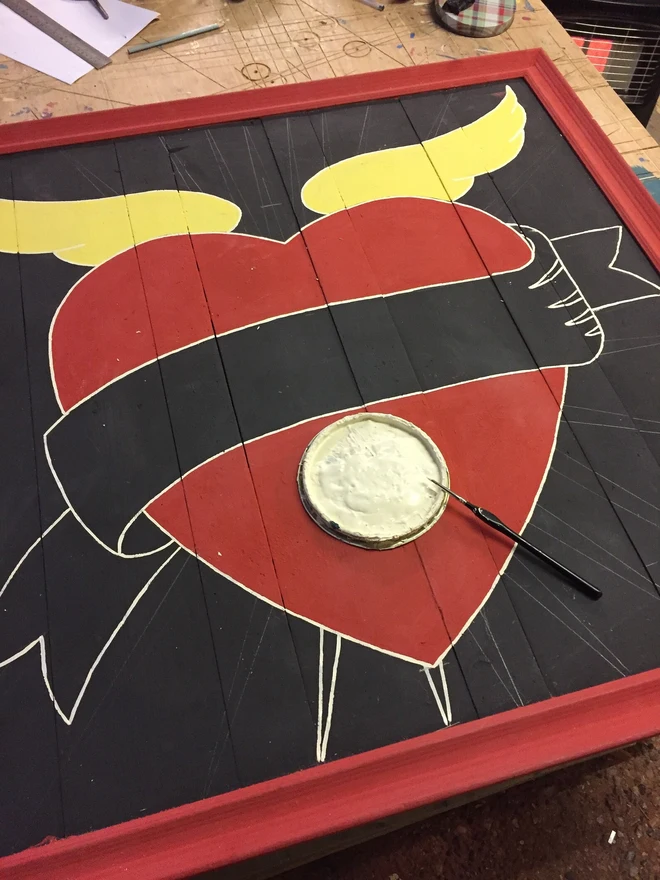 heart wings personalised light up sign