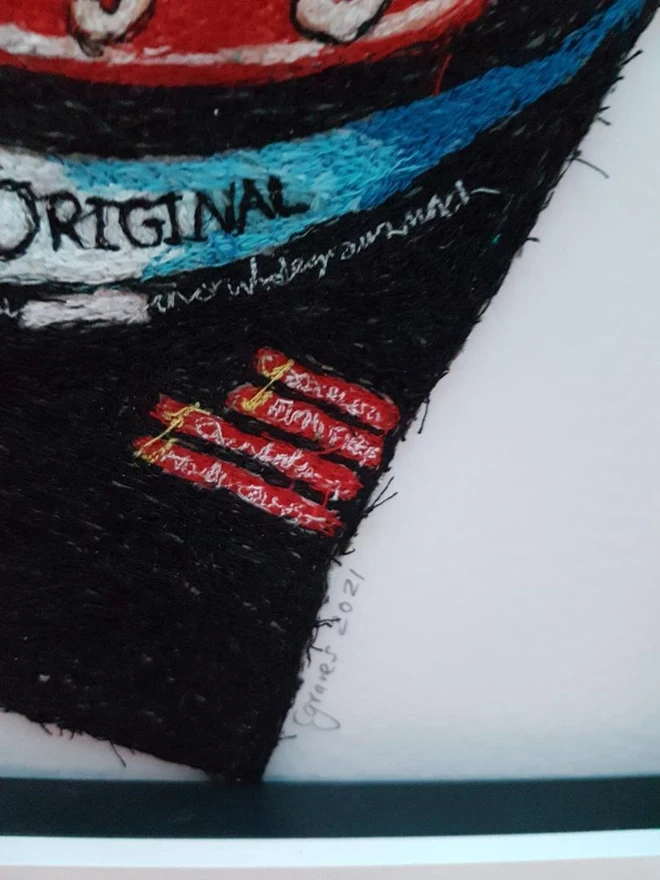 Twiglets Packet Embroidery Wall Art