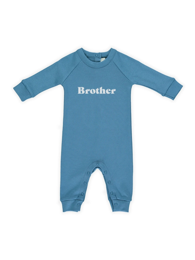 brother baby onesie blue