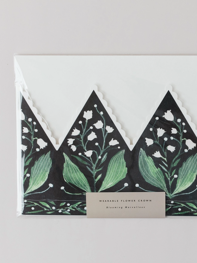 Lily Of The Valley Botanical Party Hat Crown Greeting Card