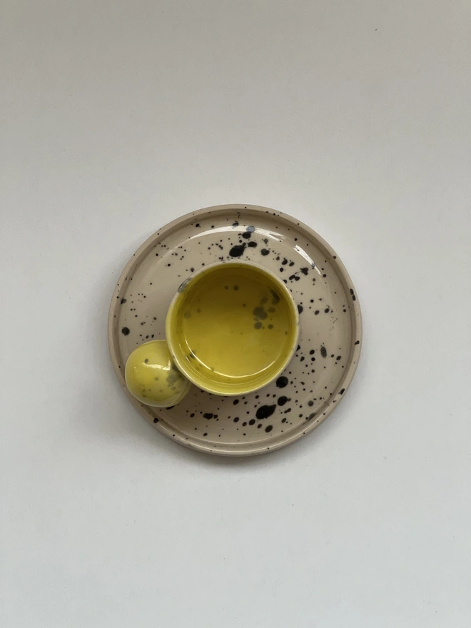 Yellow Ball Handle Espresso Cup