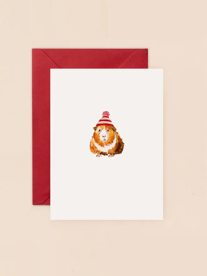 guinea pig mini christmas card