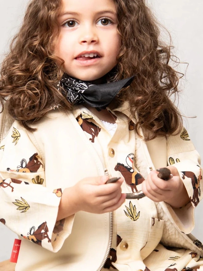'Hold Ya Horses' Cream Leather Vest