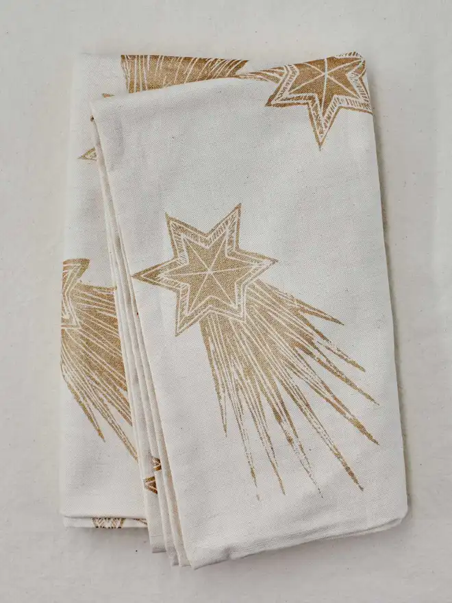 Christmas Gold Star Tablecloth