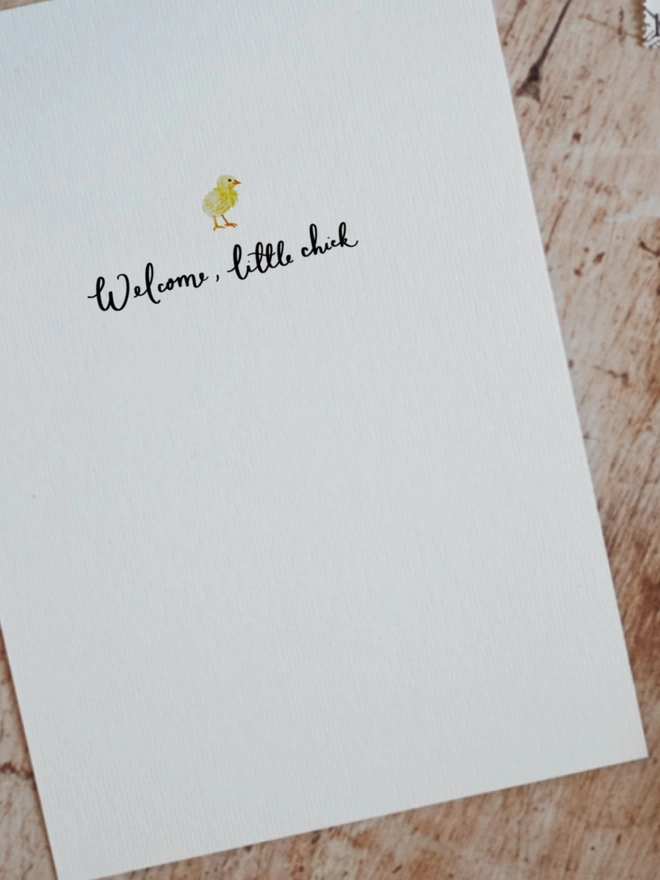 Welcome, Little Chick card