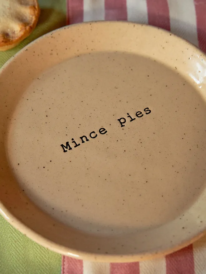 Personalised mince pie Christmas plate