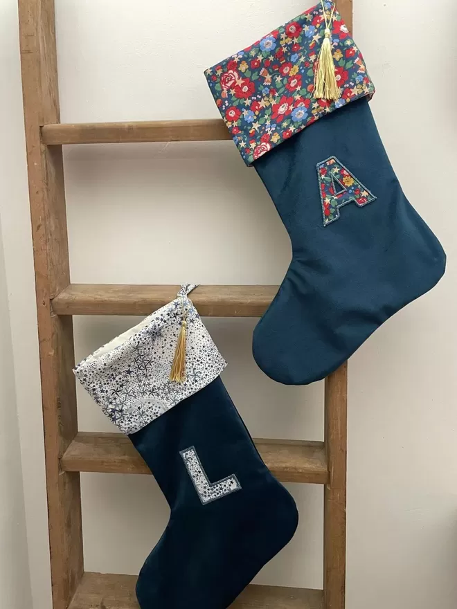 Liberty Navy Besty Star Christmas Stocking