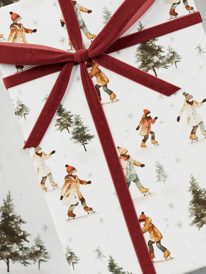 Ice Skating Wrapping Paper 