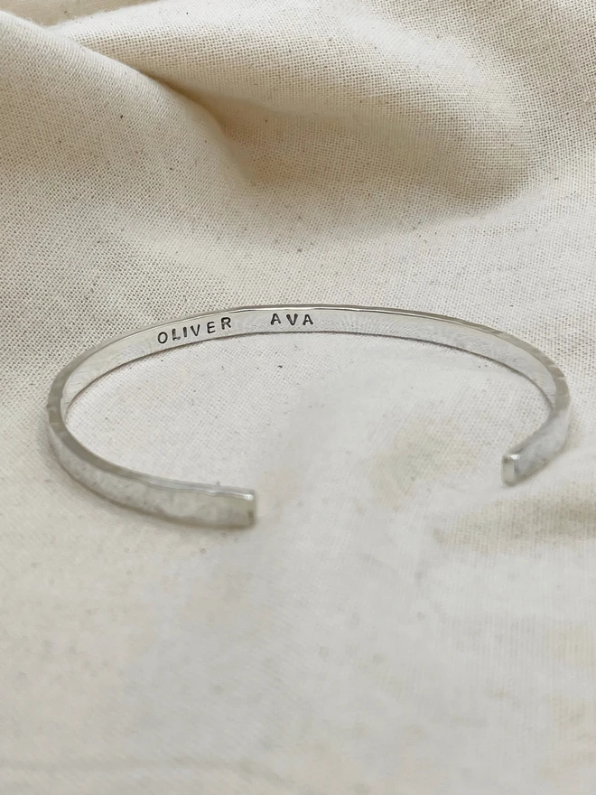 These personalised cuff bangles are hand made from recycled sterling silver, with options to add initials, names or quotes - a thoughtful gift for mum, a friend or for yourself. Plus a perfect present for those who want to shop mindfully and sustainably. Made by Celina C Jewellery, a small business in the UK, find on Holly & Co.