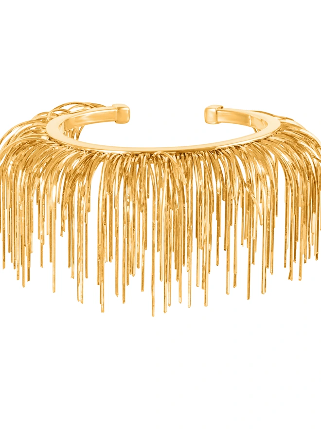 Loel Gold Feather cuff on white alt