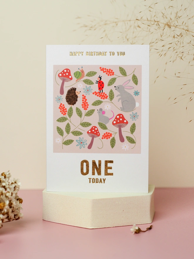 'Happy Birthday To You One Today' Woodland 1st Birthday Card
