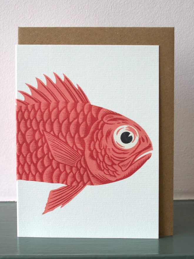 Greeting card with a fish