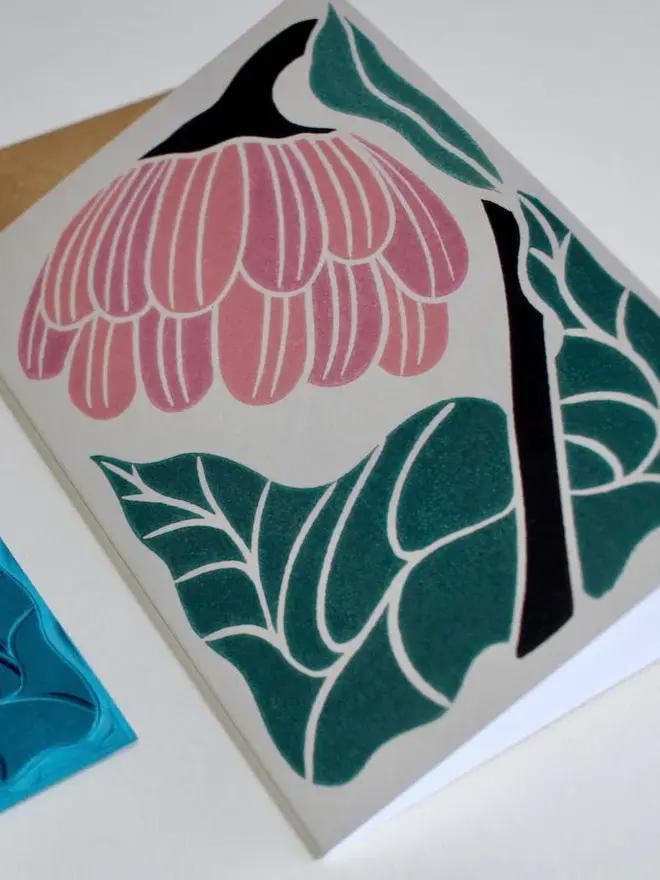 reflection flower greeting card