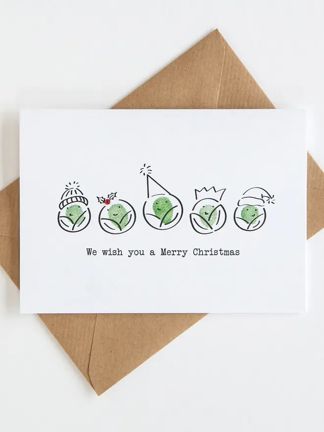 brussel sprout christmas card making kit