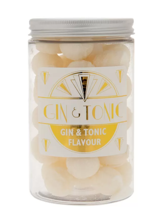 Gin and tonic cocktail sweets in a jam jar