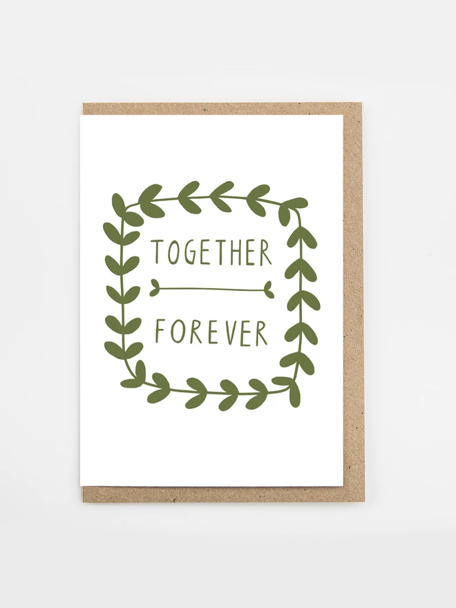 together forever anniversary wedding card