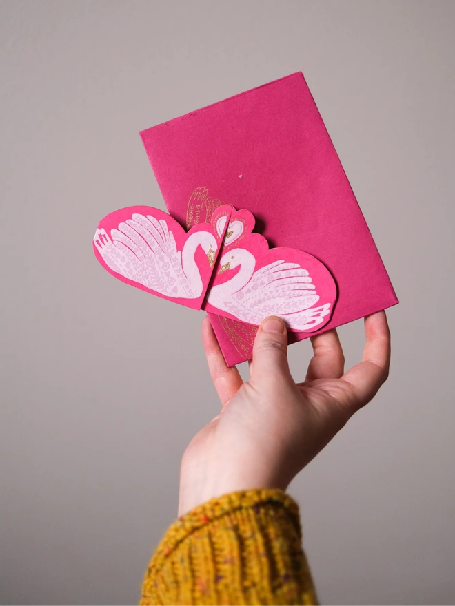 Kissing swan Valentine's Day Cards