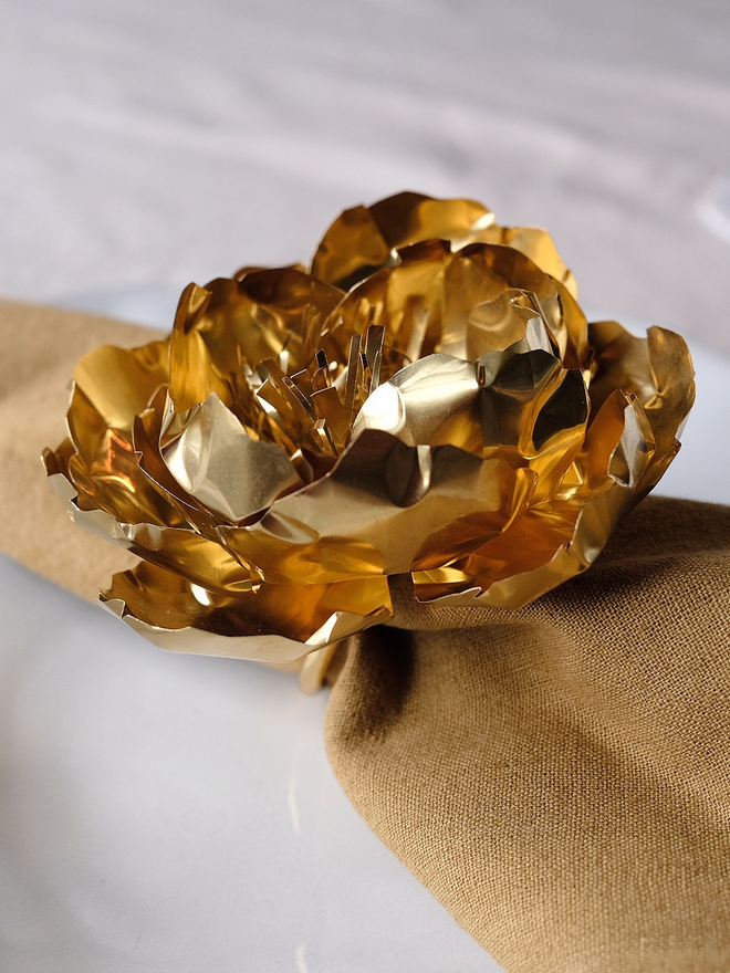 Peony napkin rings by Debbie Fairbrass