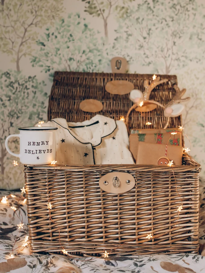 wicker christmas eve basket