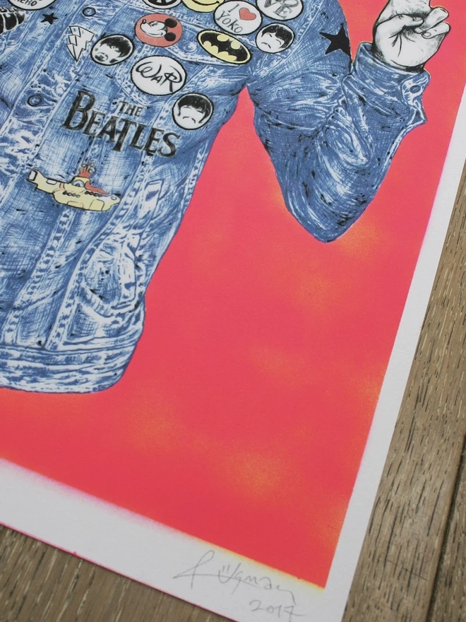 Working Class Hero Neon Red Print