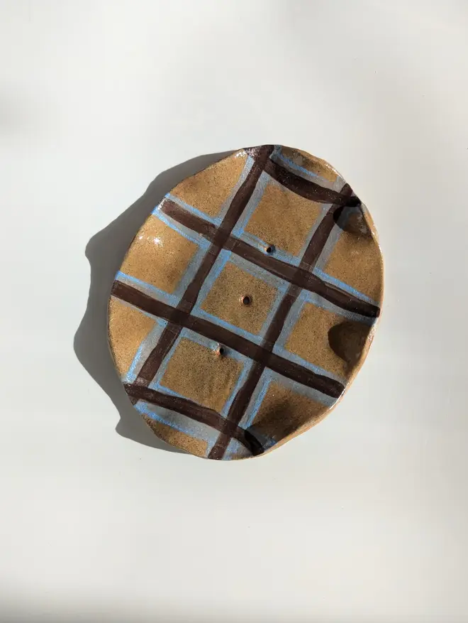 Gingham Wavy Soap Dish