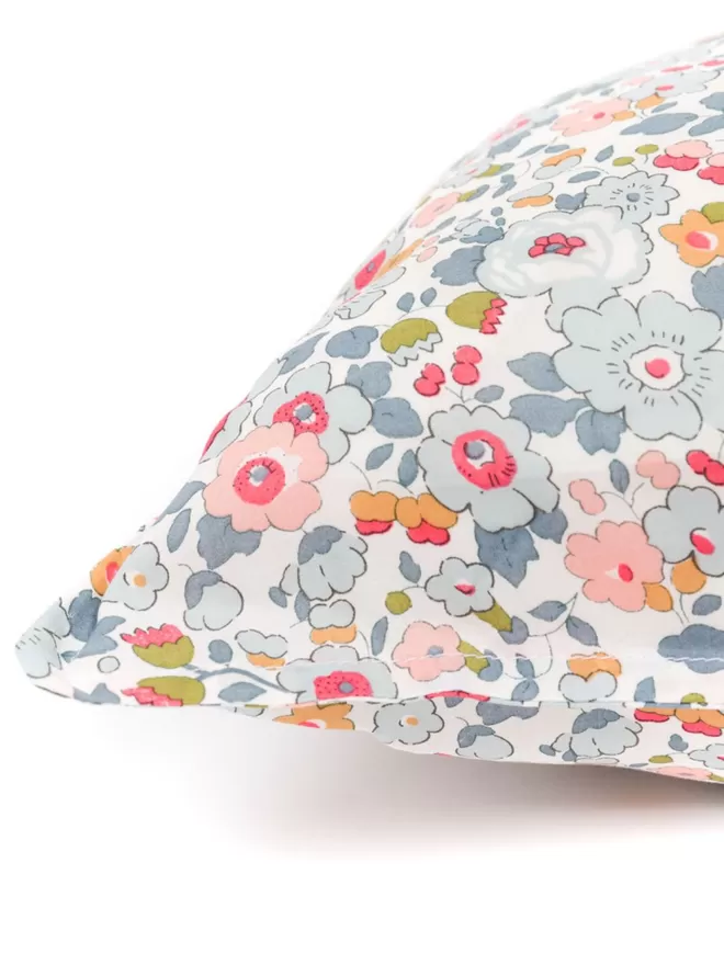 Pillowcase Made With Liberty Fabric 'Betsy Grey'