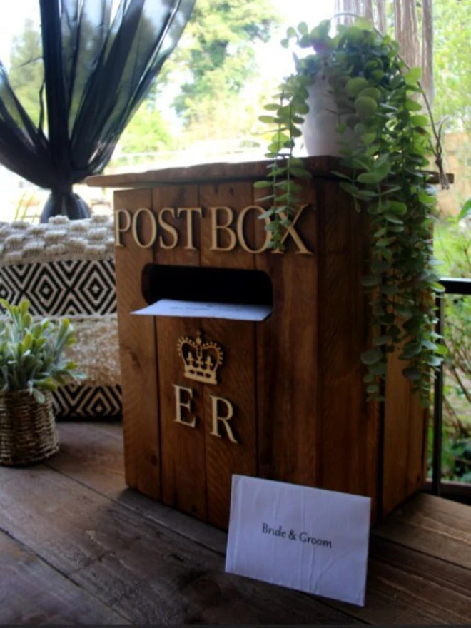 Wooden Wedding Post Box Cards Holder
